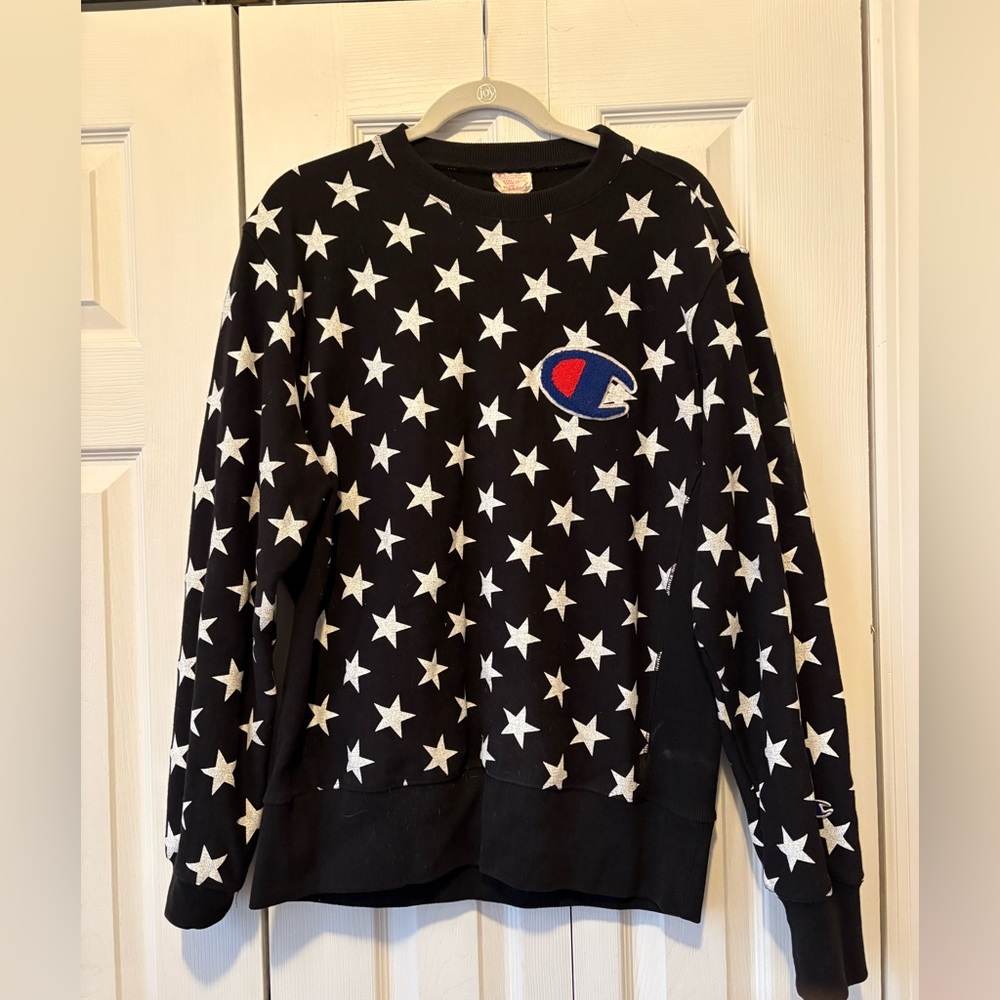 Champion Star Pattern Crewneck Sweatshirt - rare